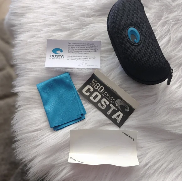 Costa Black Cheeca 580 Blue Mirror Plastic Lens Sunglasses
